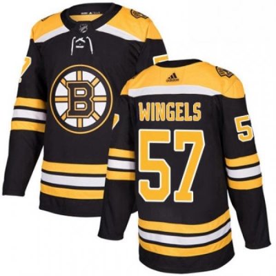 Mens Adidas Boston Bruins 57 Tommy Wingels Authentic Black Home NHL Jersey