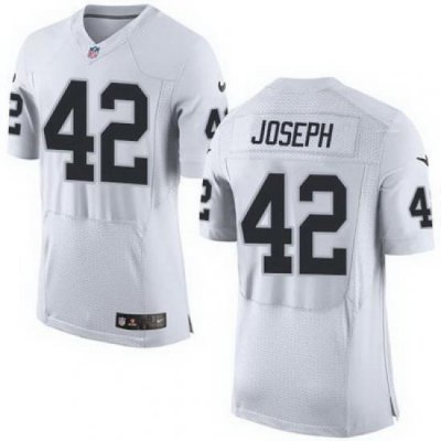 Nike Raiders #42 Karl Joseph White Mens Stitched NFL New Elite Jersey