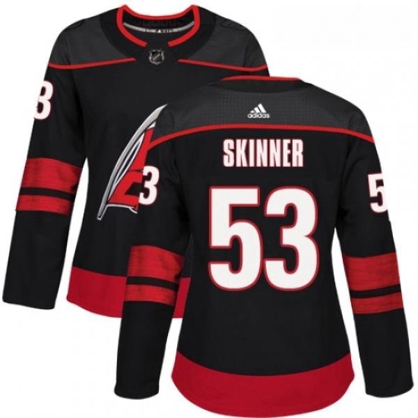 Womens Adidas Carolina Hurricanes 53 Jeff Skinner Authentic Black Alternate NHL Jersey