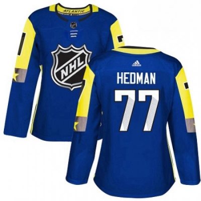 Womens Adidas Tampa Bay Lightning 77 Victor Hedman Authentic Royal Blue 2018 All Star Atlantic Division NHL Jersey