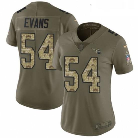 Womens Nike Tennessee Titans 54 Rashaan Evans Limited Olive Camo 2017 Salute to Service NFL Jersey