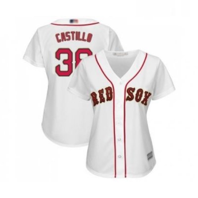 Womens Boston Red Sox 38 Rusney Castillo Authentic White 2019 Gold Program Cool Base Baseball Jersey