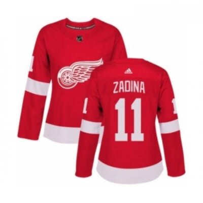 Womens Adidas Detroit Red Wings 11 Filip Zadina Premier Red Home NHL Jersey