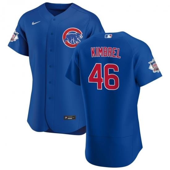 Men Chicago Cubs 46 Craig Kimbrel Men Nike Royal Alternate 2020 Flex Base Player Jersey