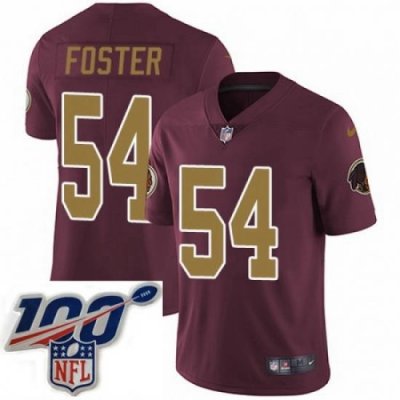 Mens Nike Washington Redskins 54 Mason Foster Burgundy RedGold Number Alternate 80TH Anniversary Vapor Untouchable Limited Stitched 100th anniversary Neck