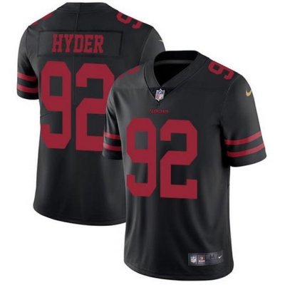 Nike 49ers 92 Kerry Hyder Black Alternate Men Stitched NFL Vapor Untouchable Limited Jersey