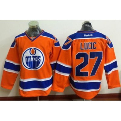 Oilers #27 Milan Lucic Orange Stitched NHL Jersey