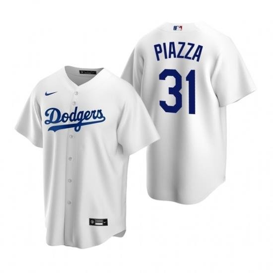 Mens Nike Los Angeles Dodgers 31 Mike Piazza White Home Stitched Baseball Jerse