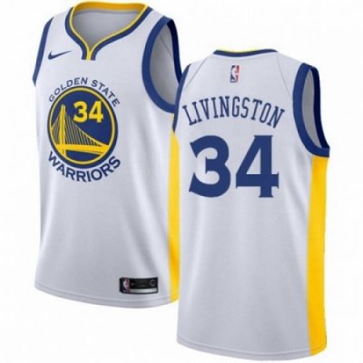 Mens Nike Golden State Warriors 34 Shaun Livingston Swingman White Home NBA Jersey Association Edition