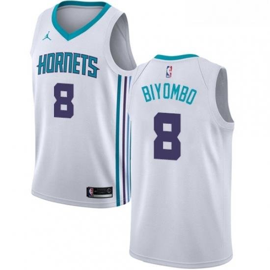 Womens Nike Jordan Charlotte Hornets 8 Bismack Biyombo Swingman White NBA Jersey Association