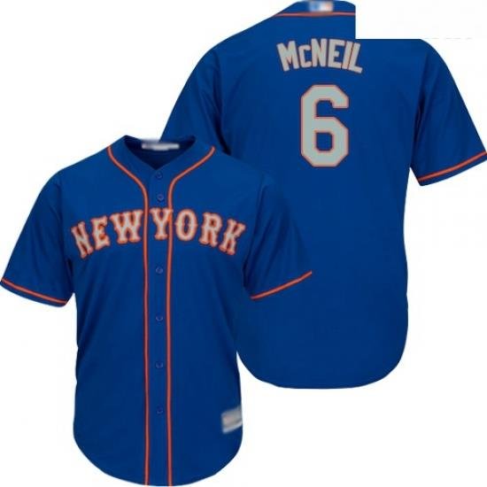 Mets #6 Jeff McNeil Blue 28Grey NO  Cool Base Stitched Youth Baseball Jersey