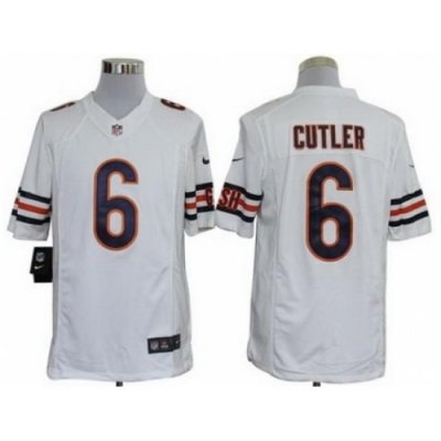 Nike Chicago Bears 6 Jay Cutler White Limited NFL Jersey