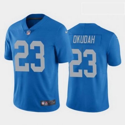 men jeff okudah detroit lions blue vapor limited jersey