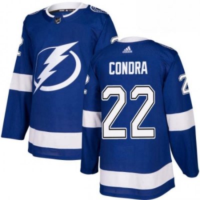 Mens Adidas Tampa Bay Lightning 22 Erik Condra Premier Royal Blue Home NHL Jersey