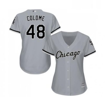 Womens Chicago White Sox 48 Alex Colome Replica Grey Road Cool Base Baseball Jersey