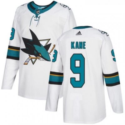 Youth Adidas San Jose Sharks 9 Evander Kane Authentic White Away NHL Jersey