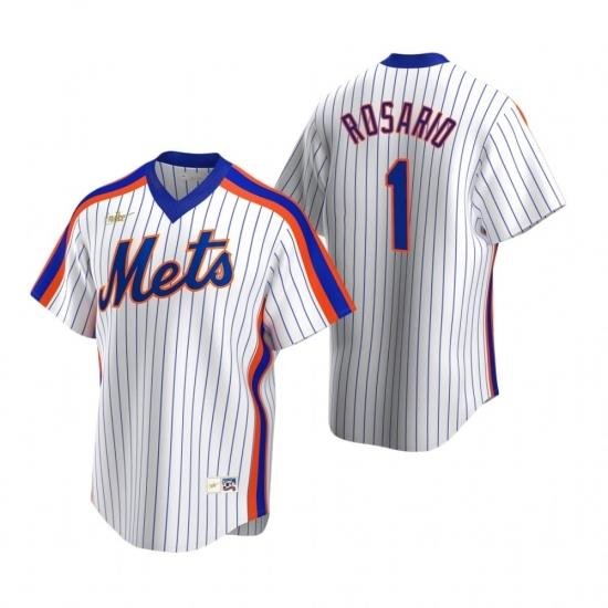 Mens Nike NeW York Mets 1 Amed Rosario White CooperstoWn Collection Home Stitched Baseball Jersey