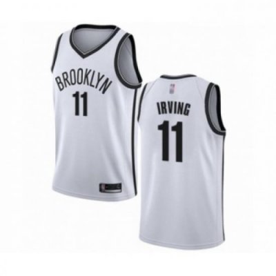 Mens Brooklyn Nets 11 Kyrie Irving Authentic White Basketball Jersey Association Edition