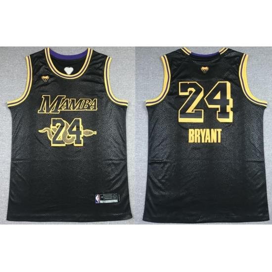 Men Los Angeles Lakers Kobe Bryant 24 Black Big Mamba Edition NBA Jersey