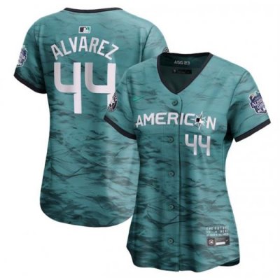 Women Houston Astros 44 Yordan Alvarez Teal 2023 All Star Stitched Baseball Jersey