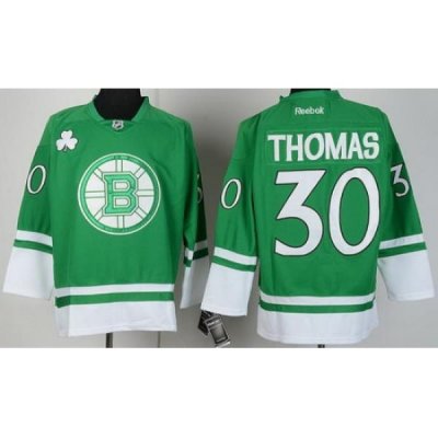 Boston Bruins 30 Tim Thomas Green St Patty's Day NHL Jersey