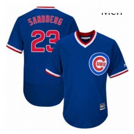 Mens Majestic Chicago Cubs 23 Ryne Sandberg Replica Royal Blue Cooperstown Cool Base MLB Jersey