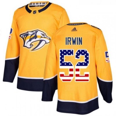 Youth Adidas Nashville Predators 52 Matt Irwin Authentic Gold USA Flag Fashion NHL Jersey