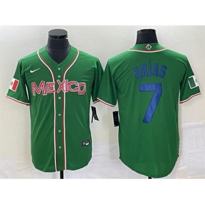 Men Mexico Baseball 7 Julio Urias 2023 Green World Baseball With Patch Classic Stitched Jersey 2