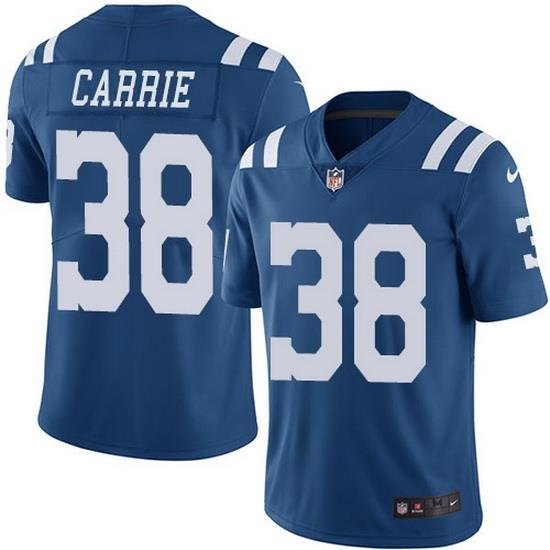 Nike Colts 38 T J  Carrie Royal Blue Men Stitched NFL Limited Rush Jersey