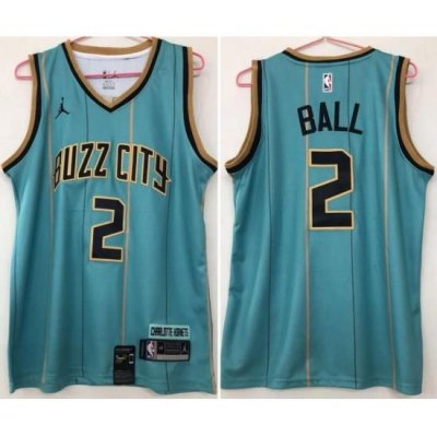 Men Charlotte Hornets 2 LaMelo Ball Teal 2020 21 City Edition Swingman jersey