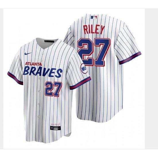 Men's Nike Atlanta Braves #27 Austin Riley White City Player Jersey