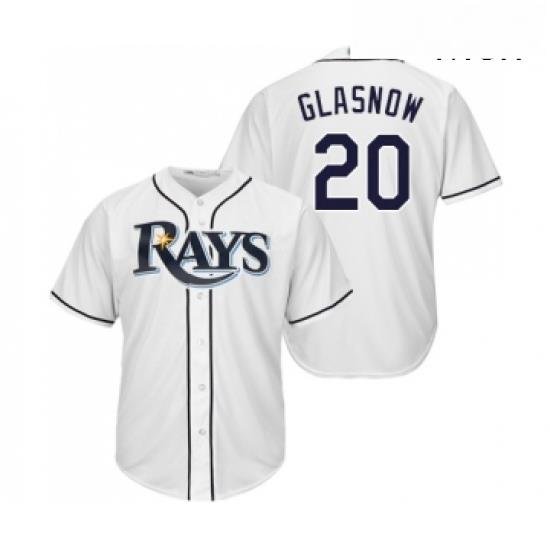 Mens Tampa Bay Rays 20 Tyler Glasnow Replica White Home Cool Base Baseball Jersey