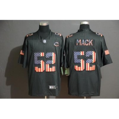 Bears 52 Khalil Mack 2019 Black Salute To Service USA Flag Fashion Limited Jersey