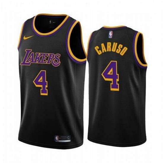 Men Los Angeles Lakers 4 Alex Caruso Black NBA Swingman 2020 21 Earned Edition Jersey