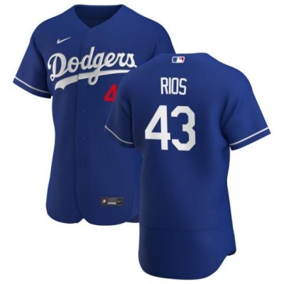 Men Los Angeles Dodgers 43 EdWin Rios Men Nike Royal Alternate 2020 Flex Base Player MLB Jersey