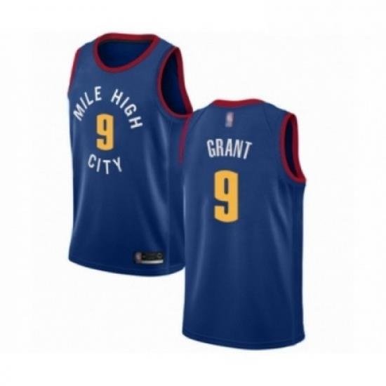 Mens Denver Nuggets 9 Jerami Grant Authentic Blue Alternate Basketball Jersey Statement Edition