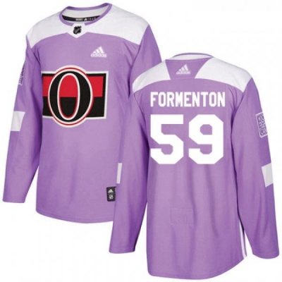 Youth Adidas Ottawa Senators 59 Alex Formenton Authentic Purple Fights Cancer Practice NHL Jersey