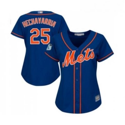 Womens New York Mets 25 Adeiny Hechavarria Authentic Royal Blue Alternate Home Cool Base Baseball Jersey