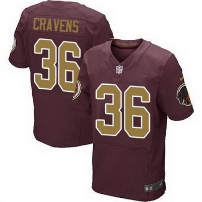 Nike Redskins #36 Su 27a Cravens Burgundy Red Alternate Mens Stitched NFL 80TH ThroWback Elite Jersey