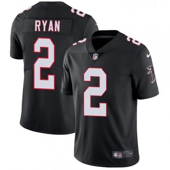 Youth Nike Atlanta Falcons 2 Matt Ryan Black Alternate Vapor Untouchable Limited Player NFL Jersey