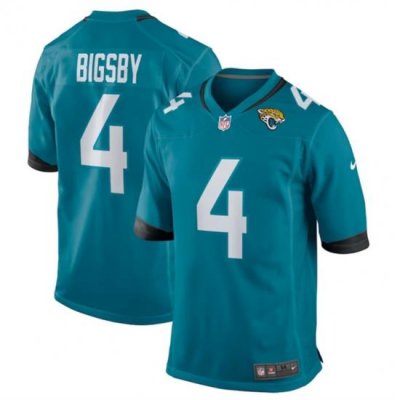 Men Jacksonville Jaguars 4 Tank Bigsby Teal Stitched Game Jersey