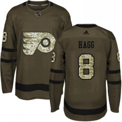 Mens Adidas Philadelphia Flyers 8 Robert Hagg Authentic Green Salute to Service NHL Jersey