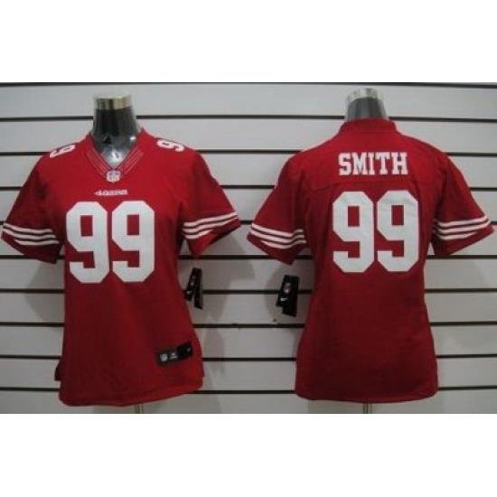 Women Nike San Francisco 49ers #99 Aldon Smith Red LIMITED NFL Jerseys