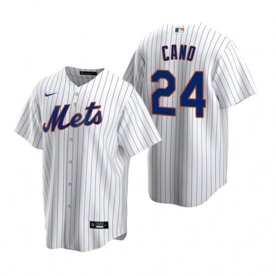 Mens Nike NeW York Mets 24 Robinson Cano White 2020 Home Stitched Baseball Jersey