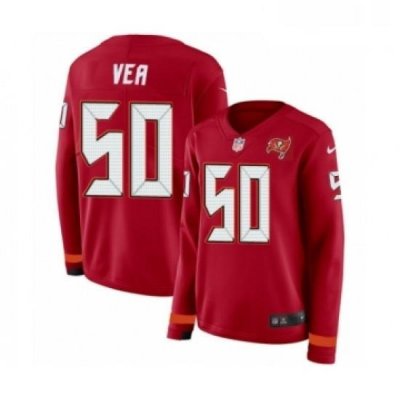 Womens Nike Tampa Bay Buccaneers 50 Vita Vea Limited Red Therma Long Sleeve NFL Jersey