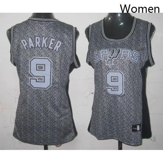 Womens Adidas San Antonio Spurs 9 Tony Parker Authentic Grey Static Fashion NBA Jersey