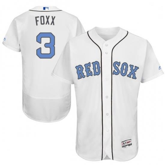 Mens Majestic Boston Red Sox 3 Jimmie Foxx Authentic White 2016 Fathers Day Fashion Flex Base MLB Jersey