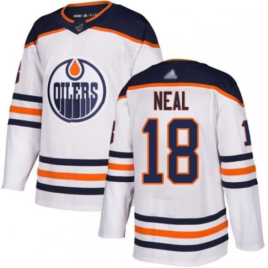 Oilers 18 James Neal White Road Authentic Stitched Hockey Jersey