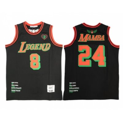 Men Front 8 Back 24 Mamba Grinch Black Red Green Basketball Jersey