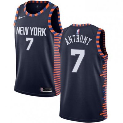 Womens Nike New York Knicks 7 Carmelo Anthony Swingman Navy Blue NBA Jersey 2018 19 City Edition